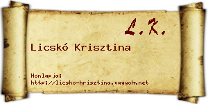 Licskó Krisztina névjegykártya