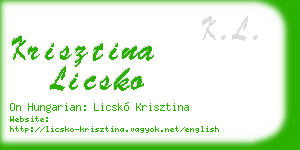 krisztina licsko business card